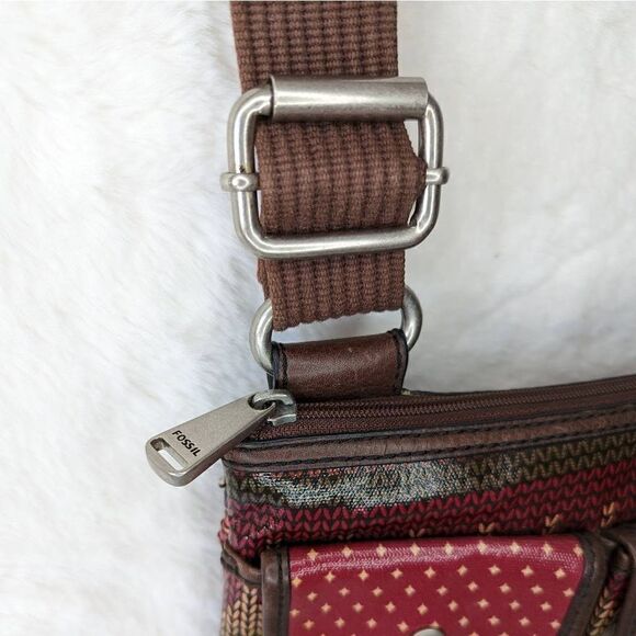 Fossil Key Per Coated Convas Multicolor Crossbody Shoulder Bag - Picture 4 of 13